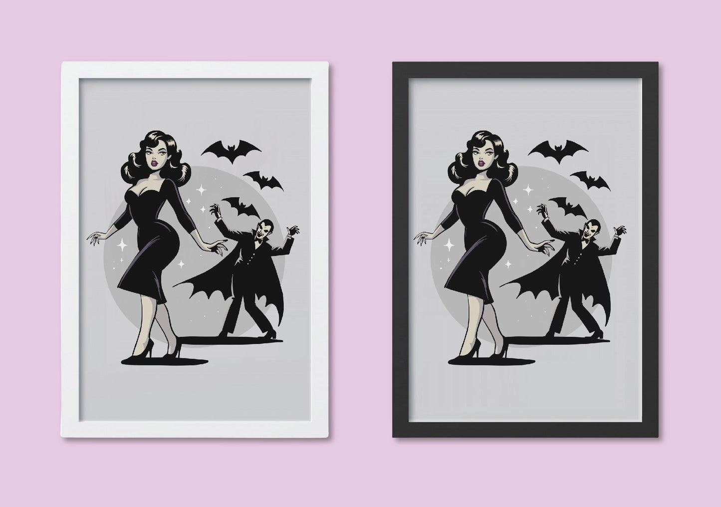 B-Movie Pinup A4 Art Print “Vampire Stalker” – Alt Vintage Pinup Wall Art