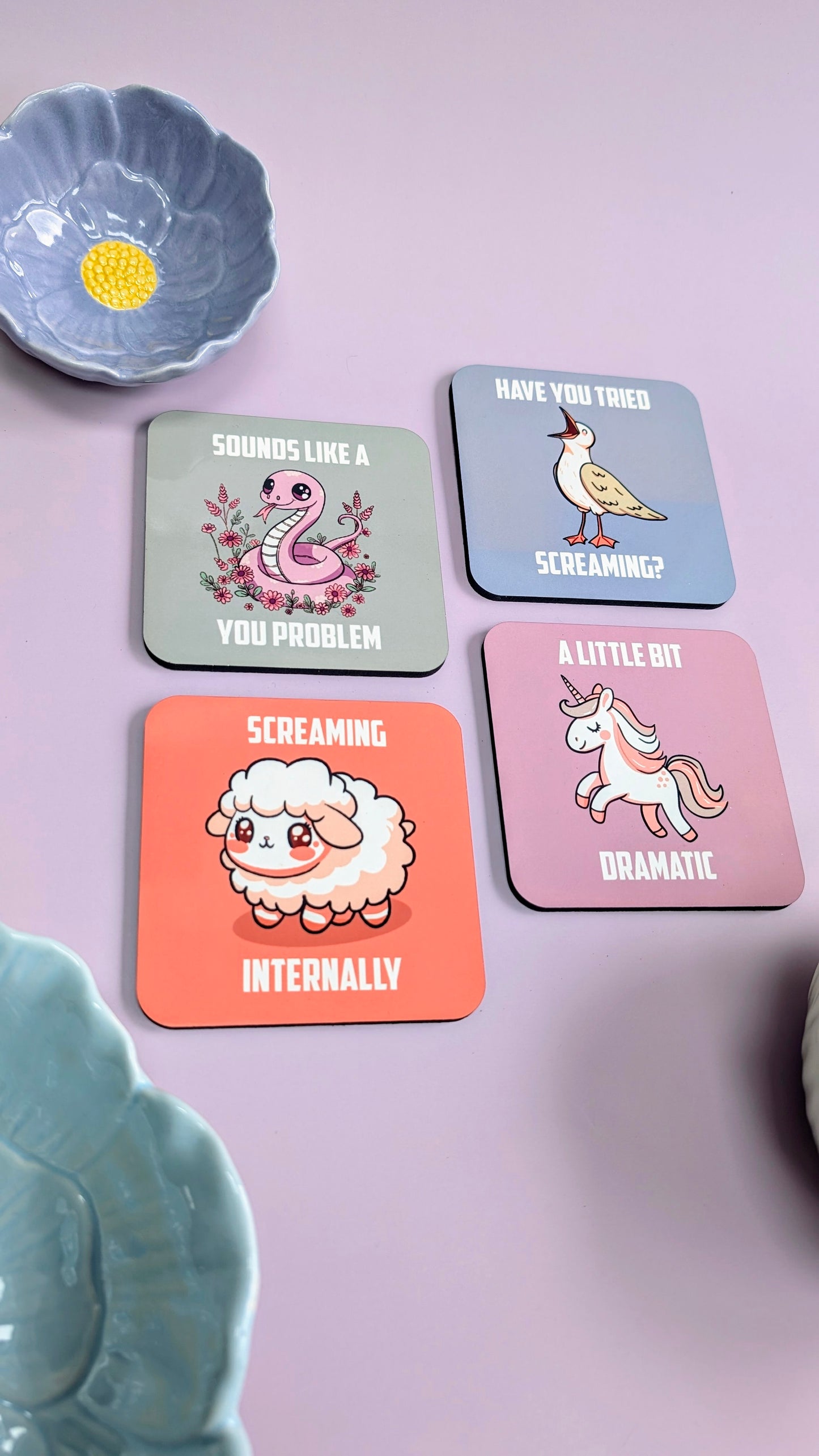 “I Have No Idea What I’m Doing” Dog Coaster – Funny Cartoon Big-Eyed Dog Illustration