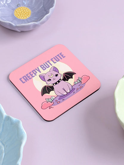 Creepy But Cute Purple Cat Coaster – Perfectly Spooky and Stylish