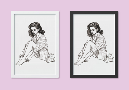Pause - A4 Pen and Ink Art Print | Emotive Illustration of Overwhelm and Stillness | Hand Drawn Pen and Ink Illustration
